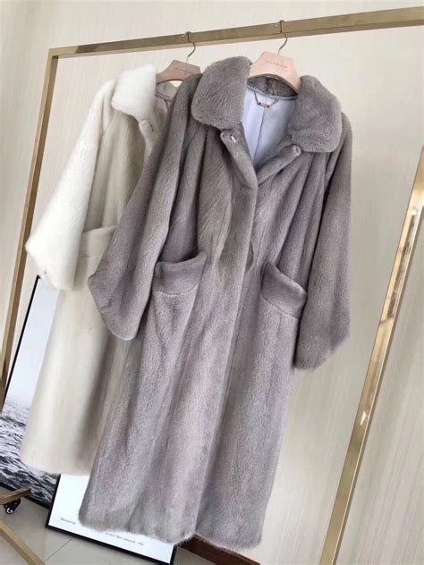 2018 new women natural real mink fur coat long jacket mink coat outwear