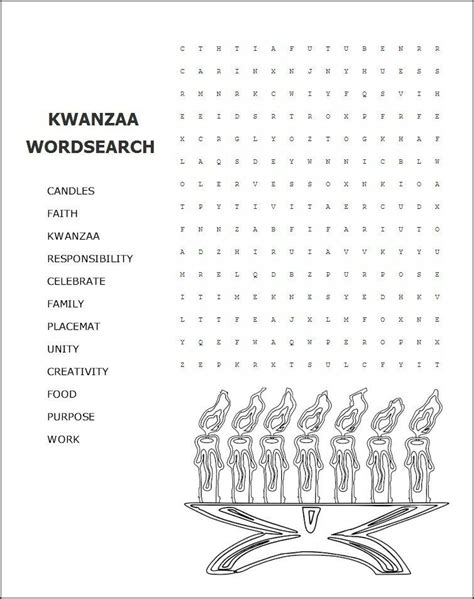kwanzaa word search   fun     scouts learn
