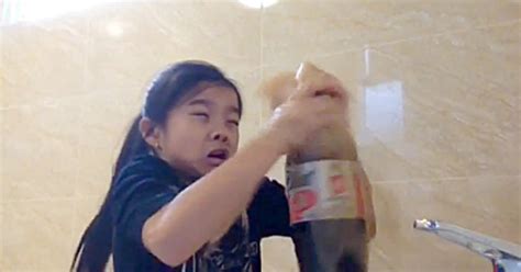 girl pranked with mentos and diet coke by sister cbs news