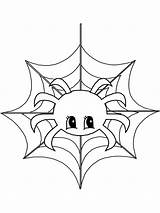Spider Coloring Web Cute Little Netart на sketch template