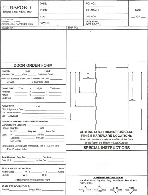 ldsincorder measurementformhinge lunsford door service