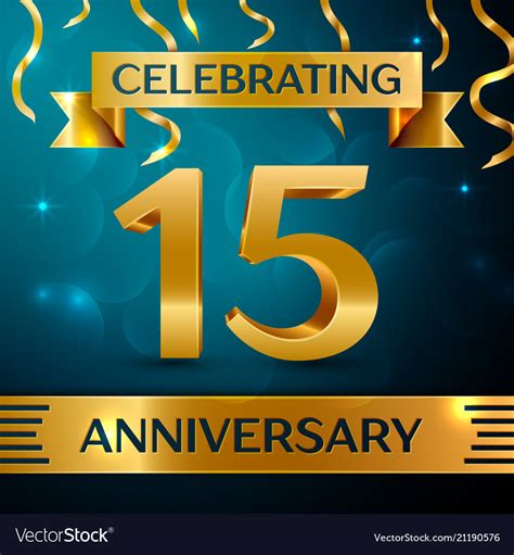 fifteen years anniversary celebration design vector image