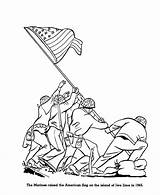 Coloring Forces Armed Pages Sheets War Iwo Jima Flag Printable Memorial Color American Print Symbols Patriotic Sheet Raising Ii Veterans sketch template