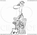 Businessman Recycled Bin Toonaday Royalty Outline Illustration Cartoon Rf Clip sketch template