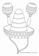 Coloring Sombrero Maracas Mexican Pages Getdrawings Drawing Printable Color Getcolorings sketch template