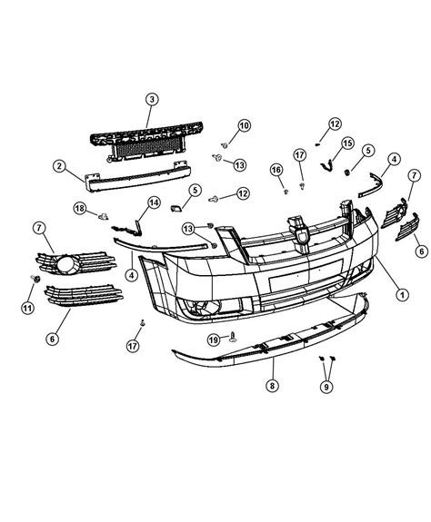 chrysler town country reinforcement front bumper front  parts module aa