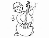 Cello Coloring Drawing Boy Little Outline Pages Getcolorings Coloringcrew Printable Paintingvalley sketch template