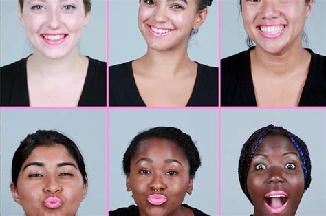 what three bold lip colors look like on six different skin tones