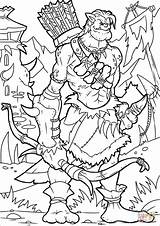 Orc Hunter Supercoloring Skrzat Drukuj sketch template