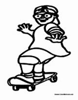 Skateboarding Skateboard Coloring Pages Kid sketch template