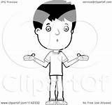 Teenage Careless Adolescent Shrugging Boy Clipart Cartoon Cory Thoman Outlined Coloring Vector 2021 sketch template