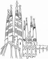 Colorir Sagrada Espagne Espagnol Colorier Gaudi Imprimir Igreja Barca Educativos Getdrawings Família Coloriage Drapeau sketch template