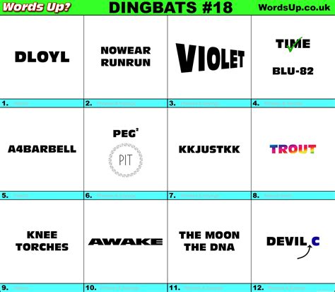 printable single dingbats  answers