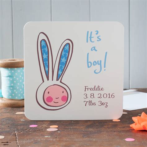 personalised  baby boy card  inkpaintpaper notonthehighstreetcom