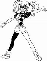 Harley Quinn Coloring Dc Superhero Girls sketch template