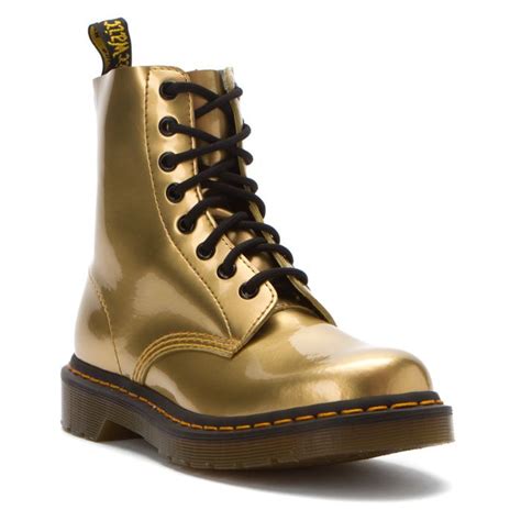 gold shoes galore shoequeendom boots dr martens boots gold shoes