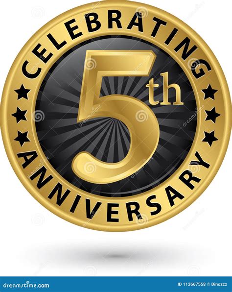 celebrating  anniversary gold label vector stock vector illustration  mark happiness