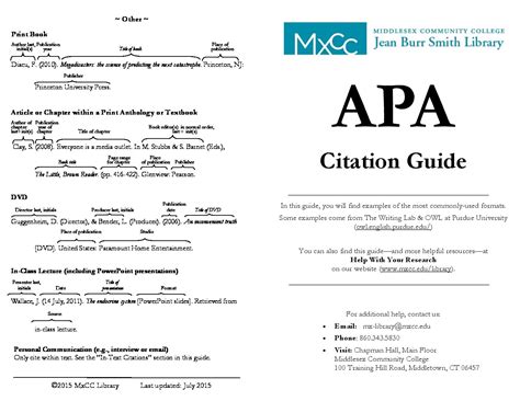citation guide middlesex community college ct