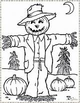 Halloween Coloring Pages Kids Printable Scarecrow Funny Twitter sketch template