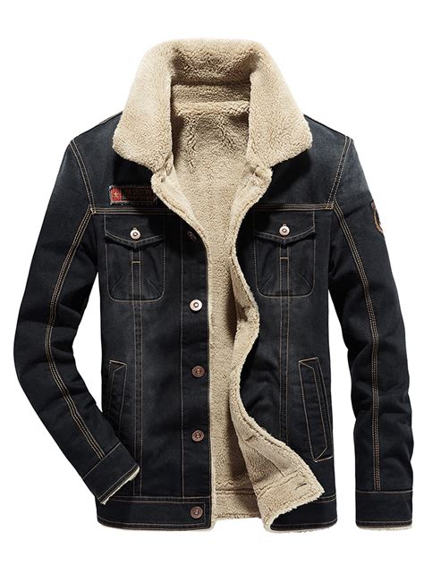 downjake men denim jacket sherpa lined button front outdoor classic trucker jackets coats