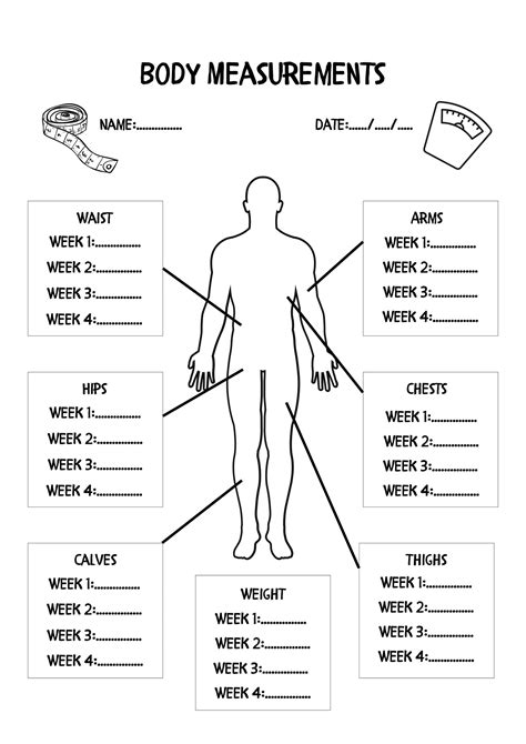 Body Measurement Tracker, Male Body Measurement, Weight Loss Tracker