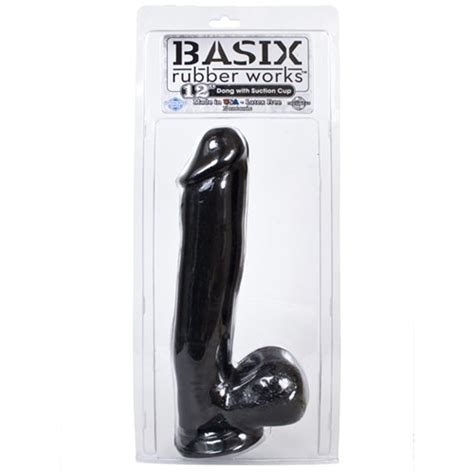 basix 12 dong w suction cup black sex toys and adult