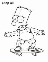 Bart Simpson Drawing Skateboarding Draw Sketch Simpsons Skateboard Body Step Lines Skater Getdrawings Paintingvalley sketch template