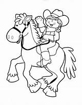 Cowboy Coloring Pages Western Cowgirl Kids Theme Horse Sheets Cowboys Colouring sketch template