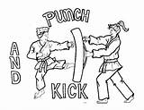Karate Kick Ata Martial Taekwondo sketch template