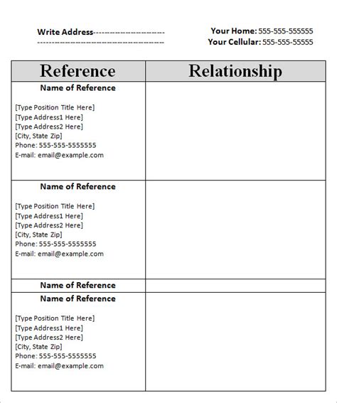 sample reference sheet templates  google docs google