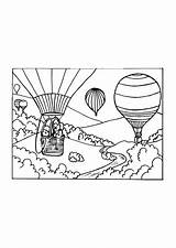 Heissluftballon Luchtballon Globo Colorare Mongolfiera Disegno Afbeelding Ausmalbild Ausdrucken Schoolplaten Schulbilder Große Herunterladen sketch template