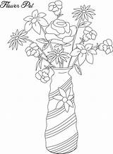 Pots Decorated Sunflowers sketch template