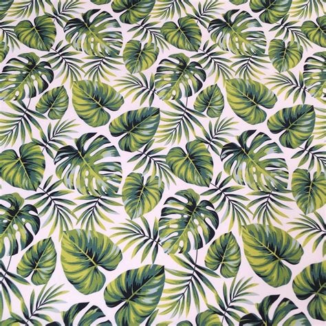 green palm leaf tropical cotton fabric modern design  etsy uk
