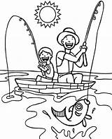 Coloring Boat Fishing Summer Topcoloringpages Boys Print sketch template