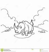 Rinoceronte Vettore Fumetto Coloritura Impagina Karikatur Nashorn Adulti sketch template