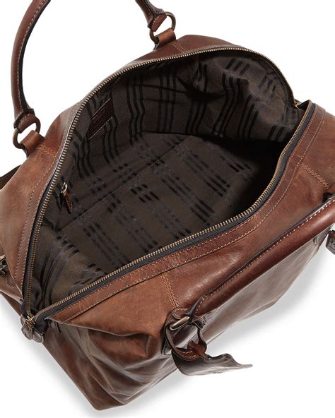 Lyst Frye Logan Mens Leather Overnight Bag In Brown For Men