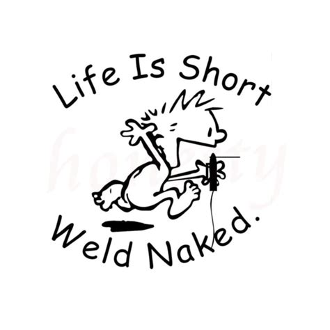 life is short weld naked funny car sticker wall home glass window door