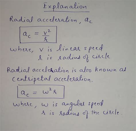 solved give  equation  relates  radial acceleration