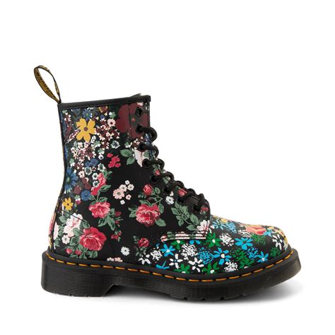 womens dr martens   eye boot black floral mashup journeys