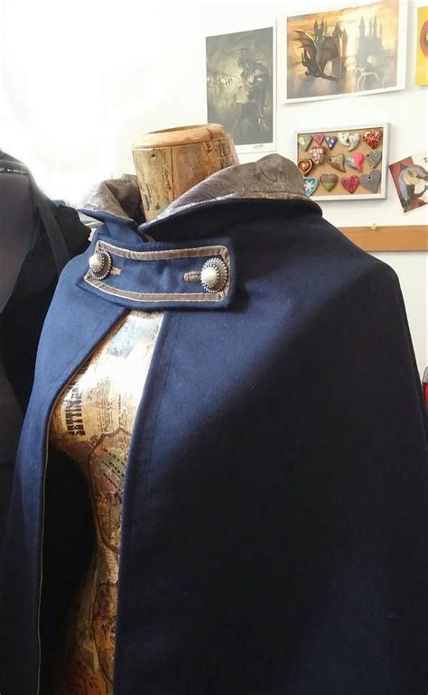 ready for shipping steampunk victorian cape blue lambswool