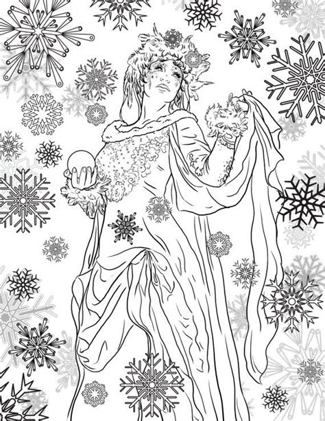 snow queen coloring page coloring page  adults coloring pages
