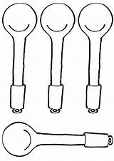 Spoon Coloring Pages Spoons Wooden Coloringway sketch template
