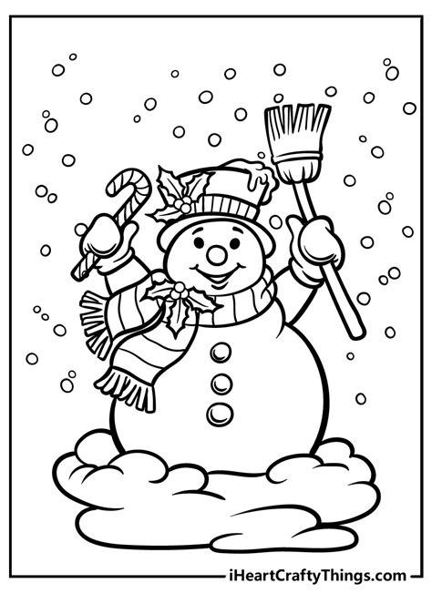 snowman  holding  broom   snow