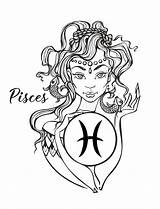 Horoscope Pisces Signe Astrologie Poissons Zodiaque Kleuring Astrology Vissen Coloration Weegschaal sketch template