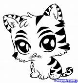 Animals Cute Coloring Color Drawings Animal Cartoon Draw Easy Baby Tiger Step Eyes Anime Popular Azcoloring Animated sketch template