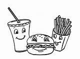 Fries Hamburguesa Hamburger Hamburguesas Animadas Alimento sketch template