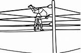 Coloring Wrestler Pinclipart sketch template