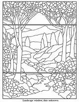 Stained Glass Coloring Pages Dover Patterns Publications Doverpublications Tiffany Color Window Own Windows Sample Adults sketch template