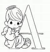 Precious Moments Coloring Pages Printable Kids Alphabet sketch template