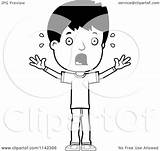 Scared Boy Clipart Coloring Adolescent Teenage Cartoon Thoman Cory Outlined Vector 2021 sketch template